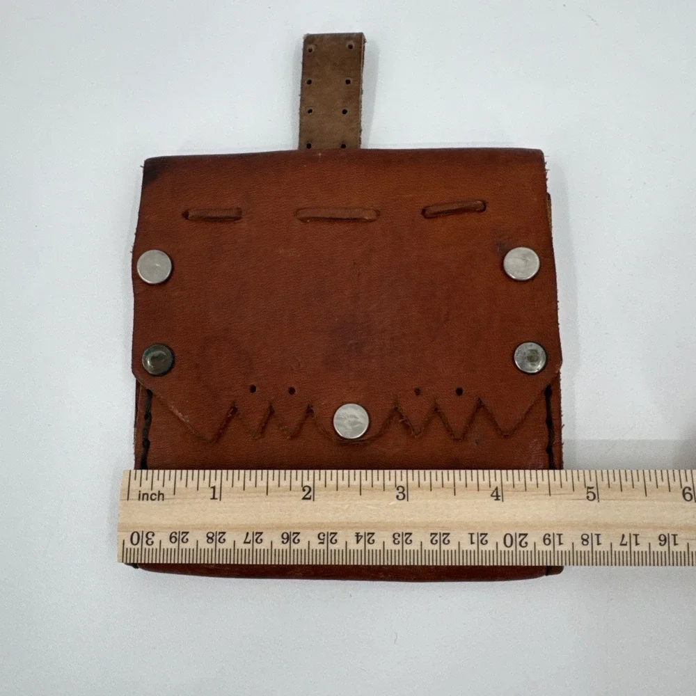 Vintage R‎ & H Leather Crafts Belt Bag Handmade Unique Festival Rustic Hippie
